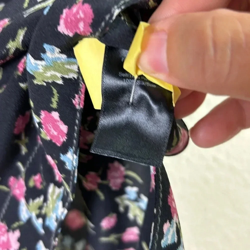 Rag & Bone 100% Silk Shields Short Sleeve Top V-neck Floral Blouse sz XXS / TTP